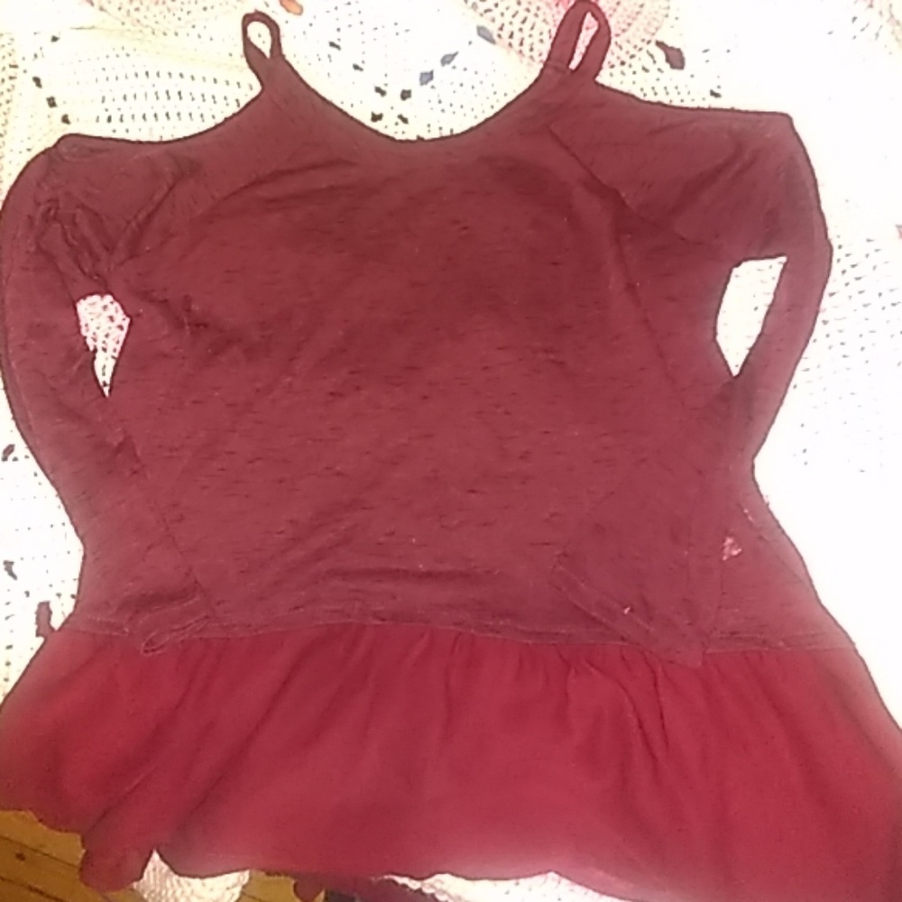 Burgandy light and sheer shirt